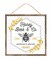 10" Honey Bees and Co Sign with Jute String, Square, For Wall / Door Hangers, Wreath Accents, Crafts, and Decorations - Spring, Summer